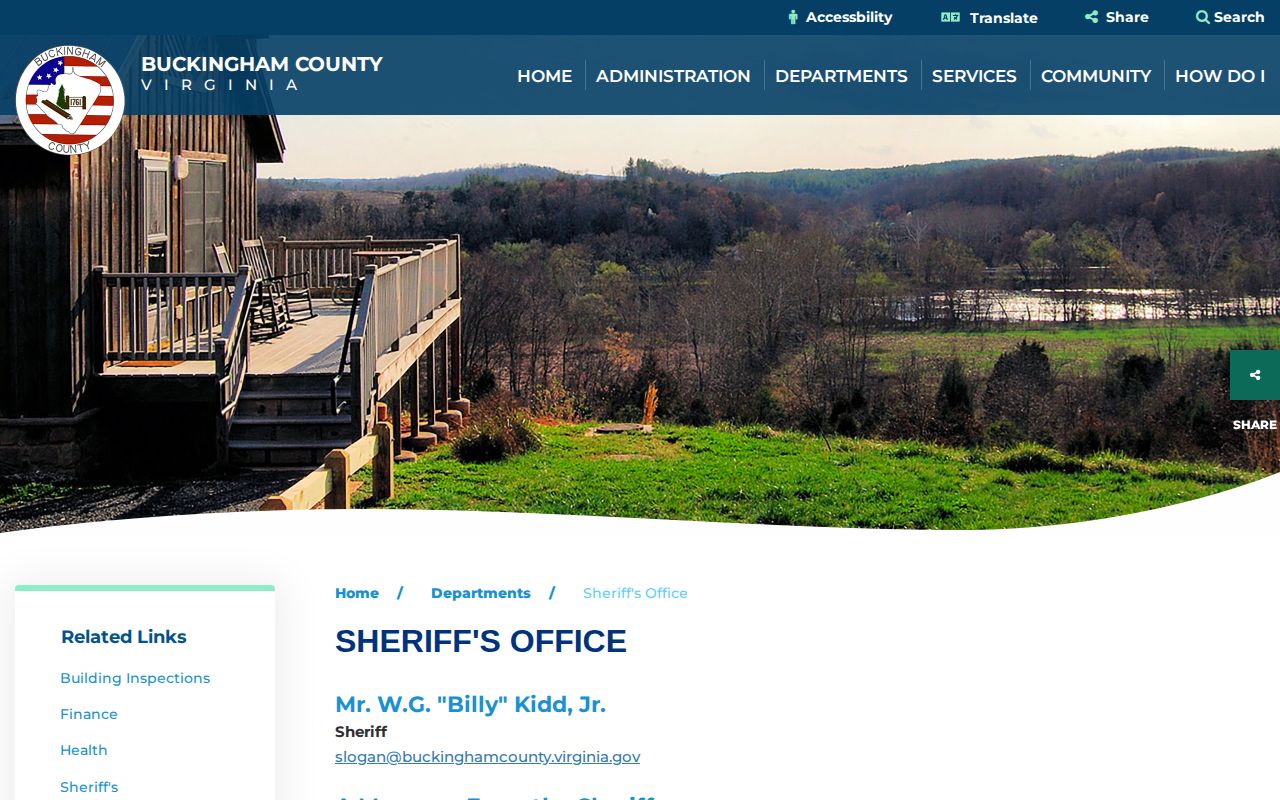 Buckingham County sheriff wanted-record contact source